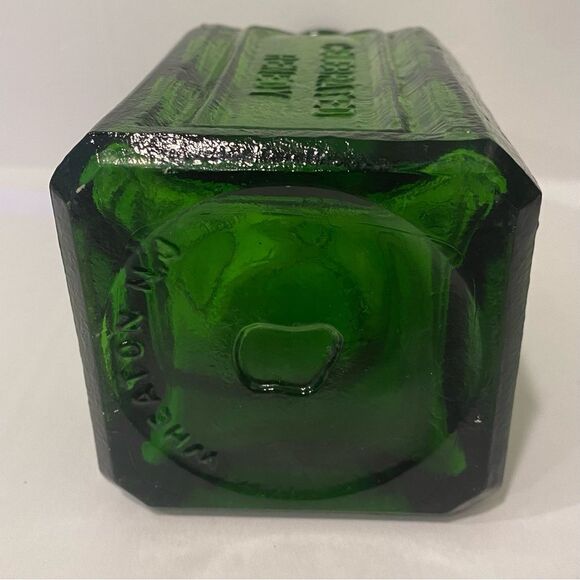 Vintage Chief Wahoo Electric Tonic Cathedral Brand Green Glass Bottle - Picture 5 of 7